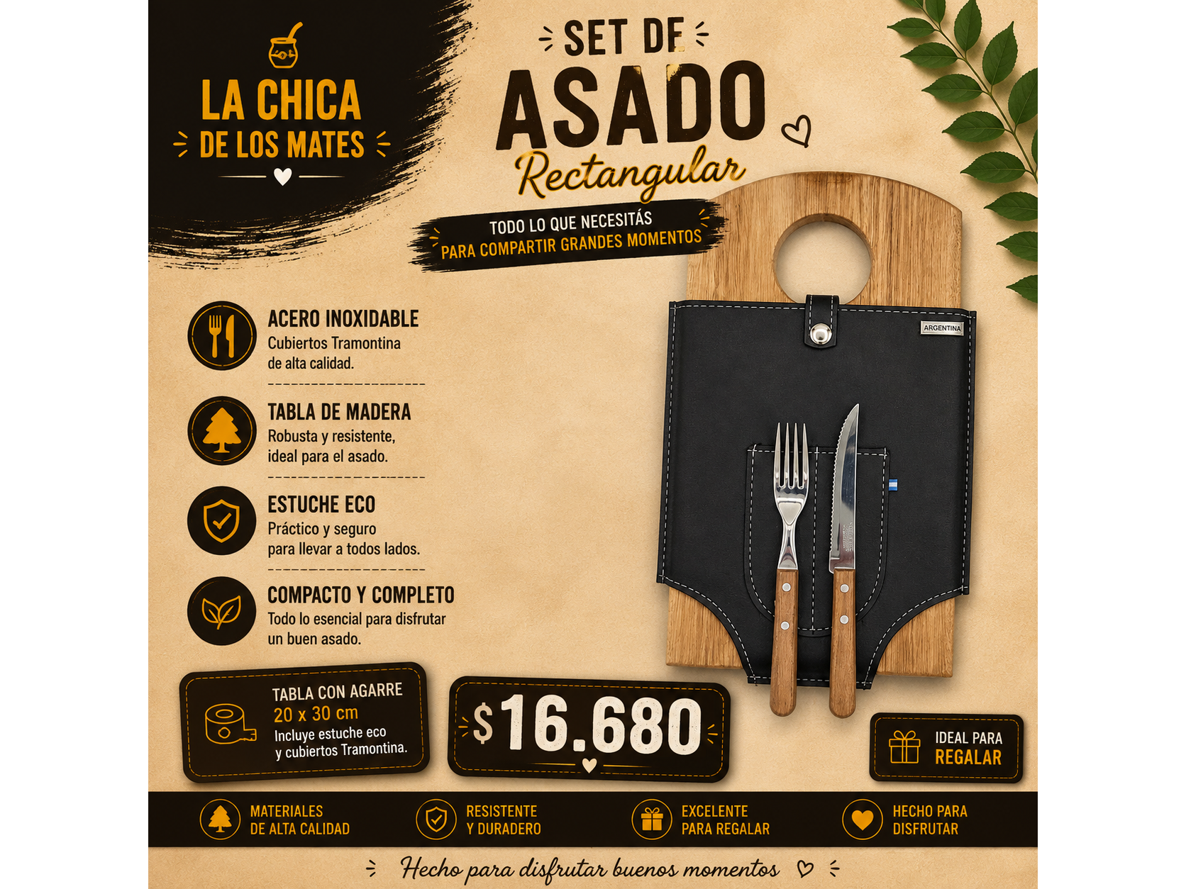 COMBO ASADO ECO CON RANURA
