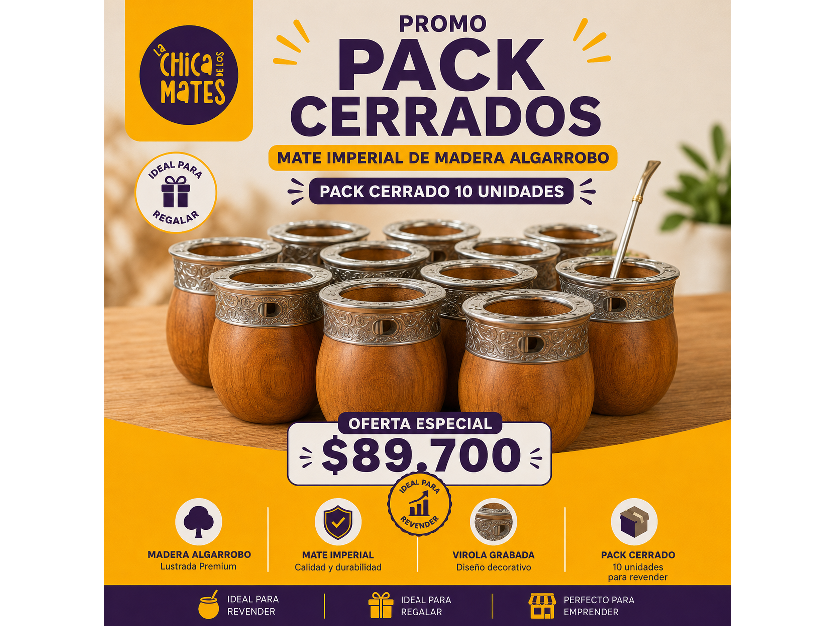 PACK 10 IMPERIAL VIROLA ACERO