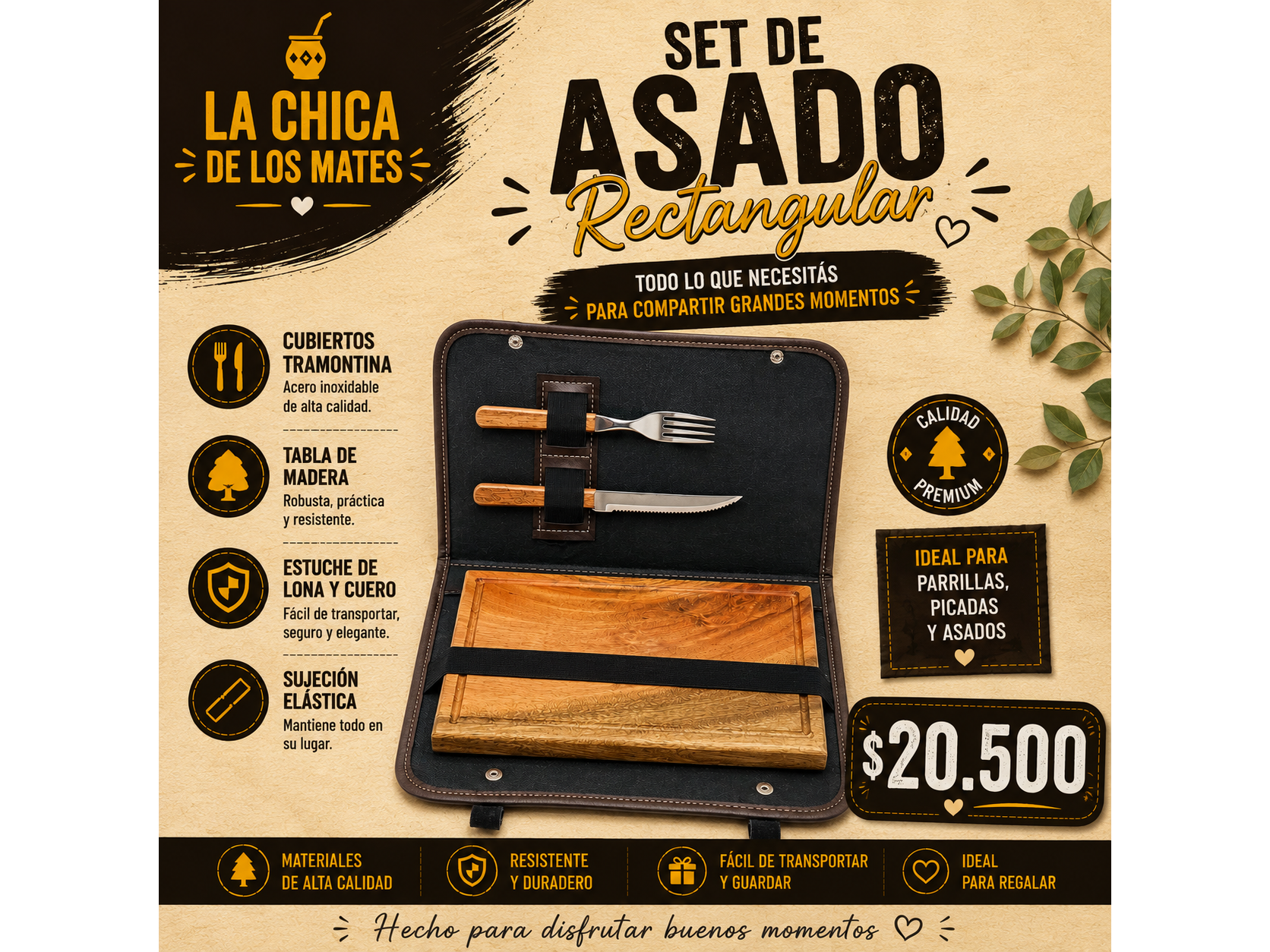 SET ASADO RECTANGULAR TRAMONTINA
