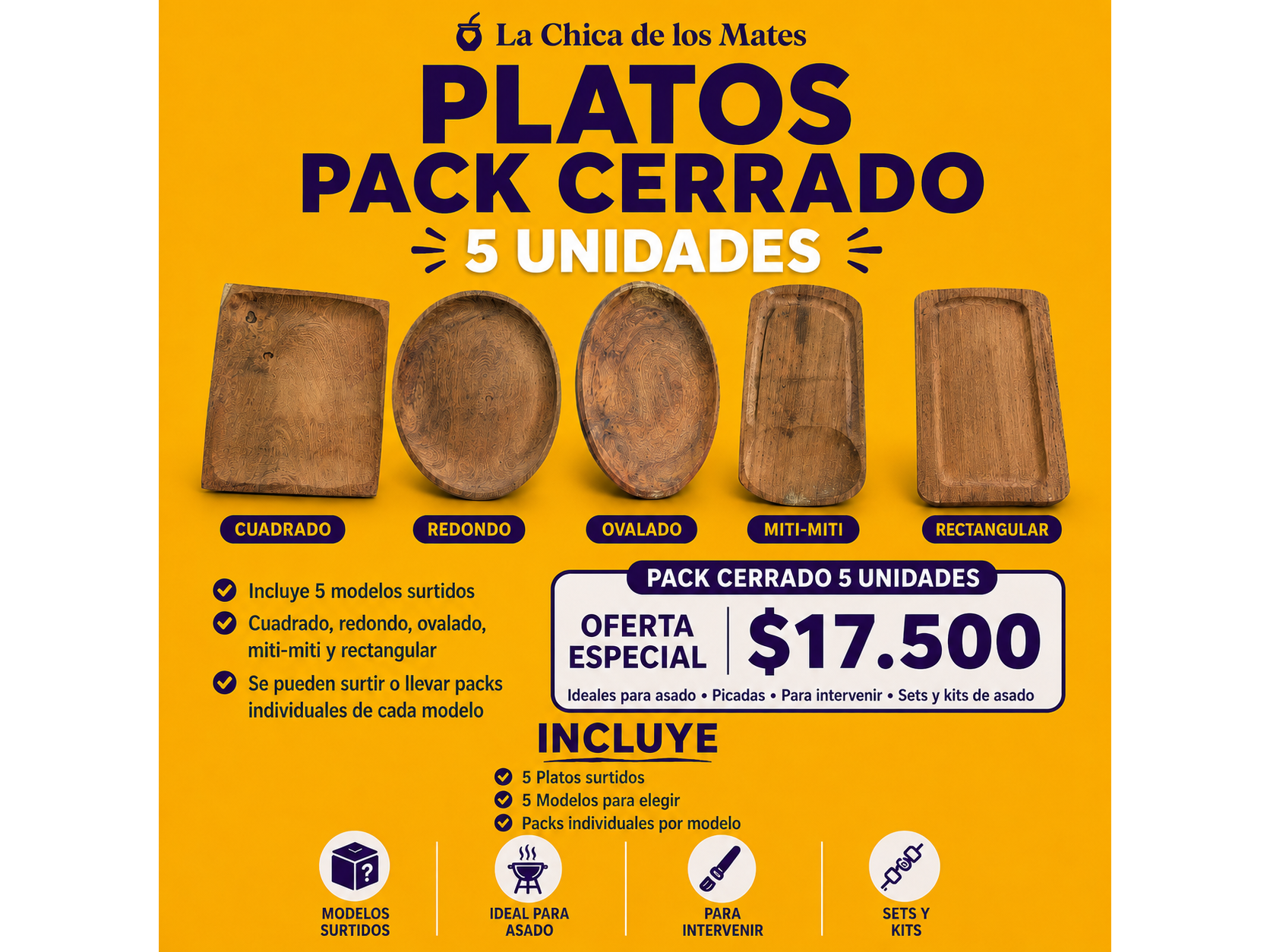 PACK CERRADO PLATOS DE ALGARROBO