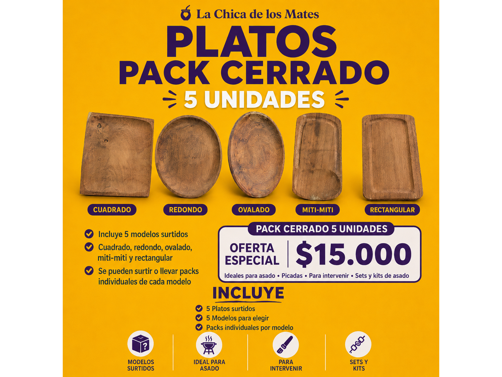 PACK CERRADO PLATOS DE ALGARROBO