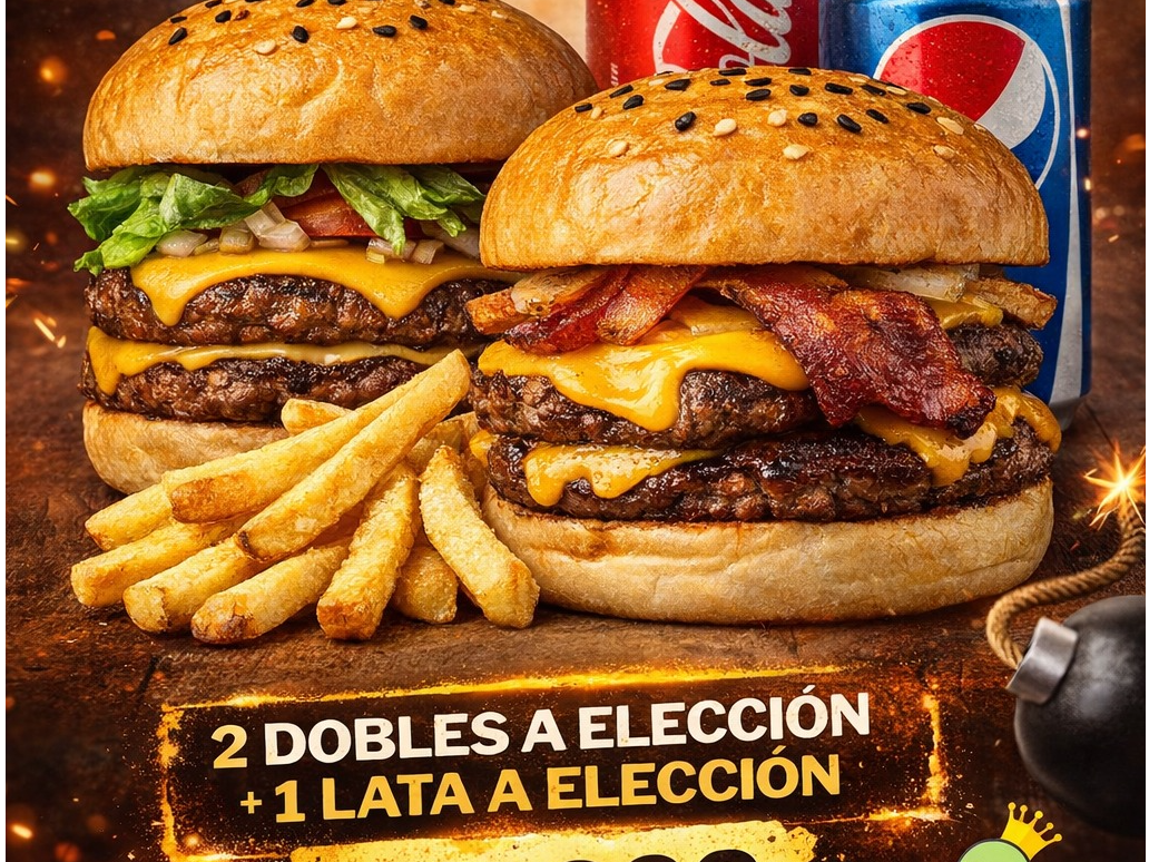 2  DOBLES A ELECCION +  1 LATA DE COCA