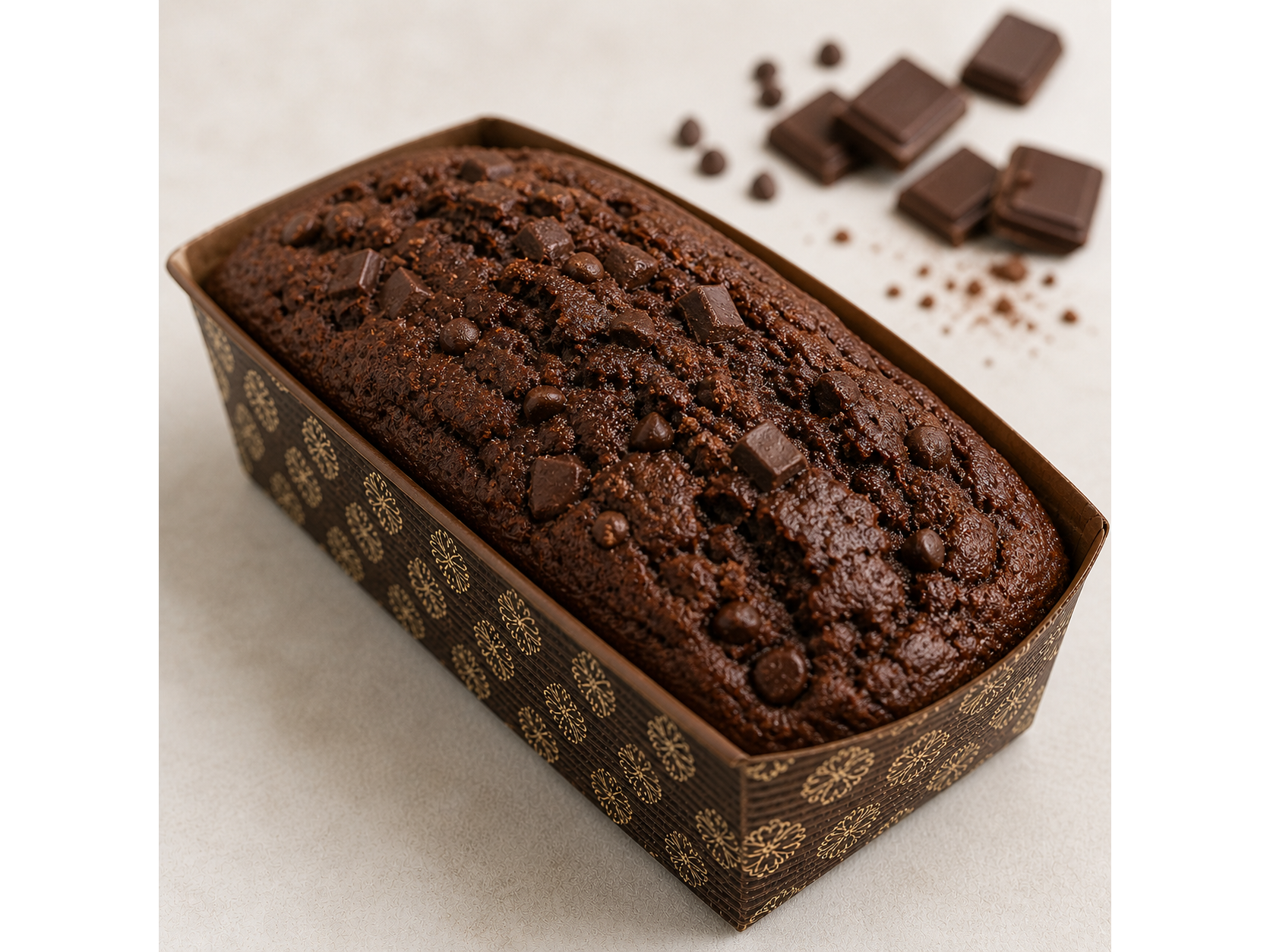 Budin de avena y chocolate