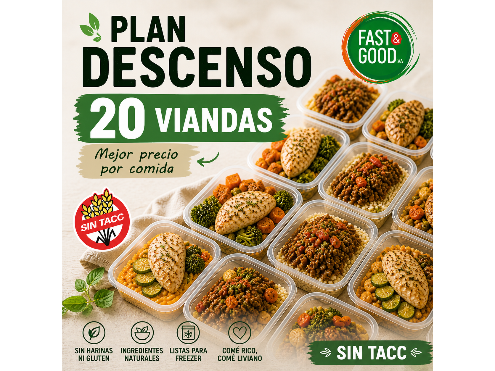 20 VIANDAS SIN GLUTEN