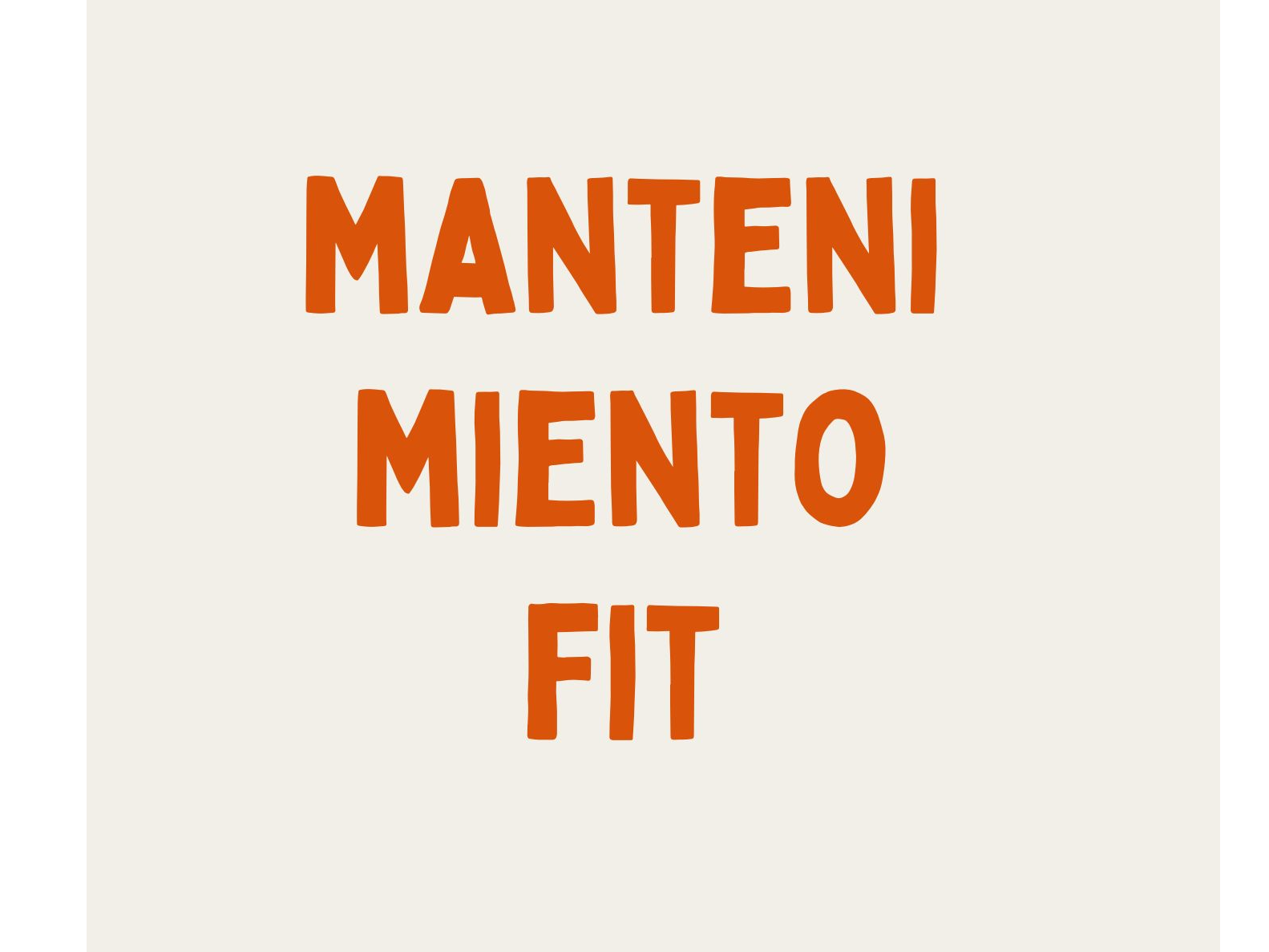 PLAN MANTENIMIENTO . FITNESS