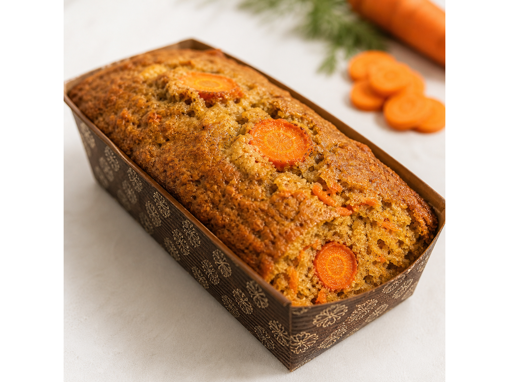 Budin de zanahoria, naranja  y nuez