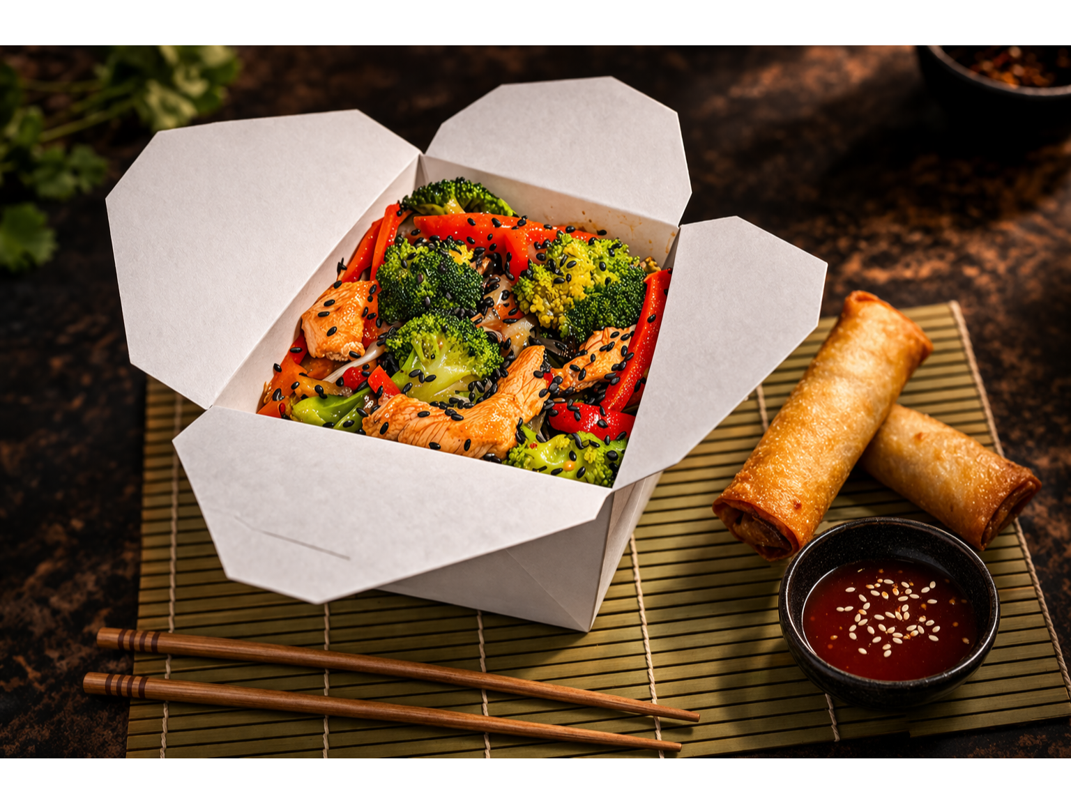 Chop suey + 2 empanaditas
