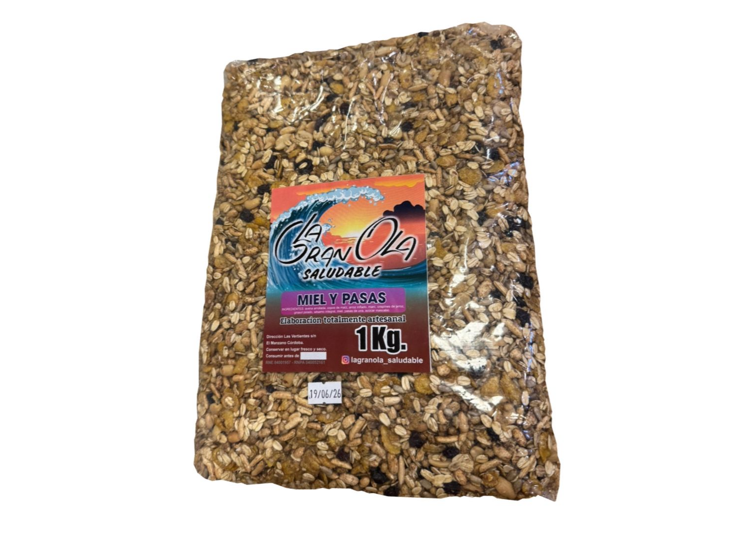 Granola 1 kg Miel y Pasas de uvas