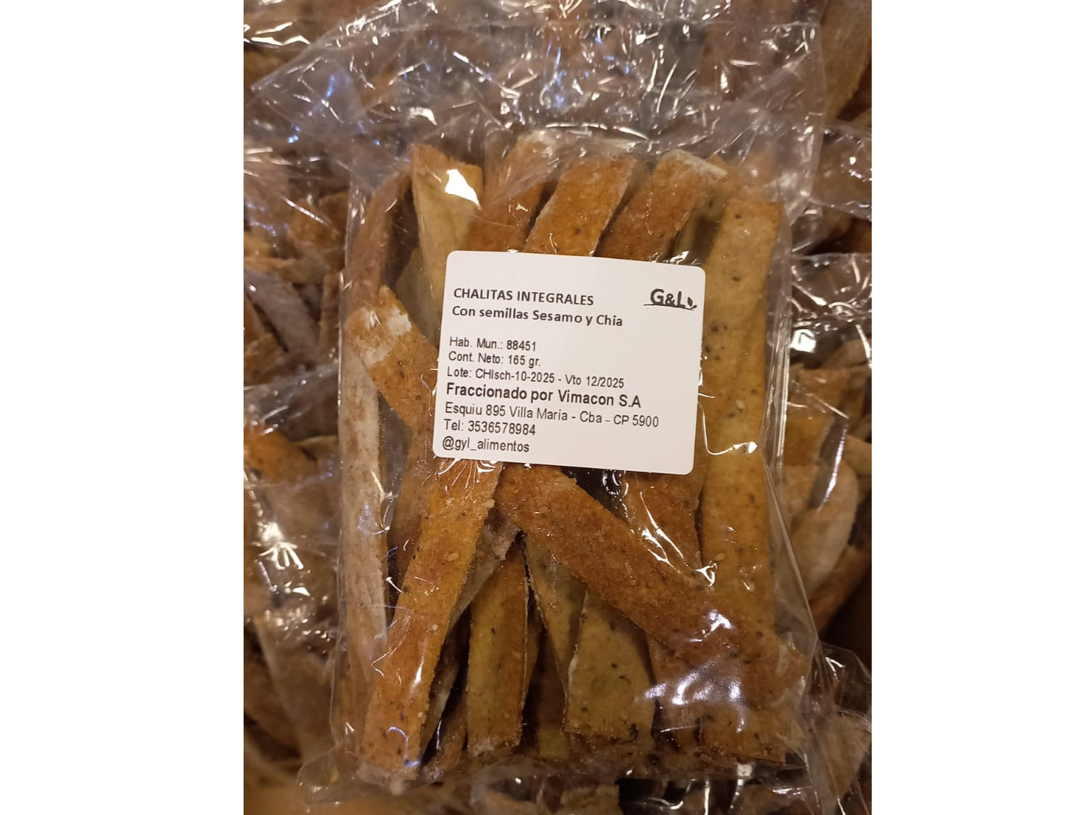 Chalitas de harina integral y semillas 160 grs