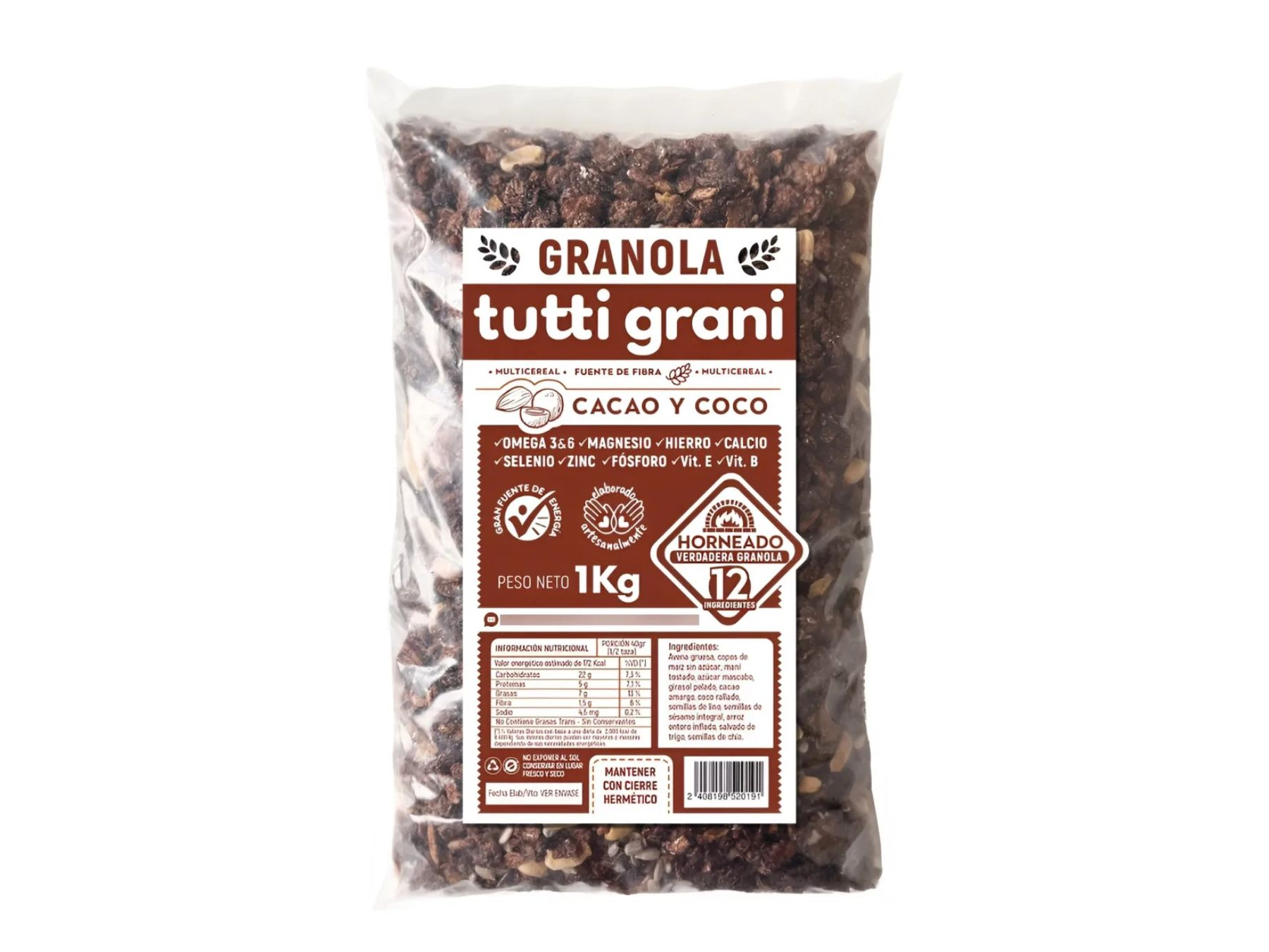 Granola Tutti Grani CACAO Y COCO 1 kg