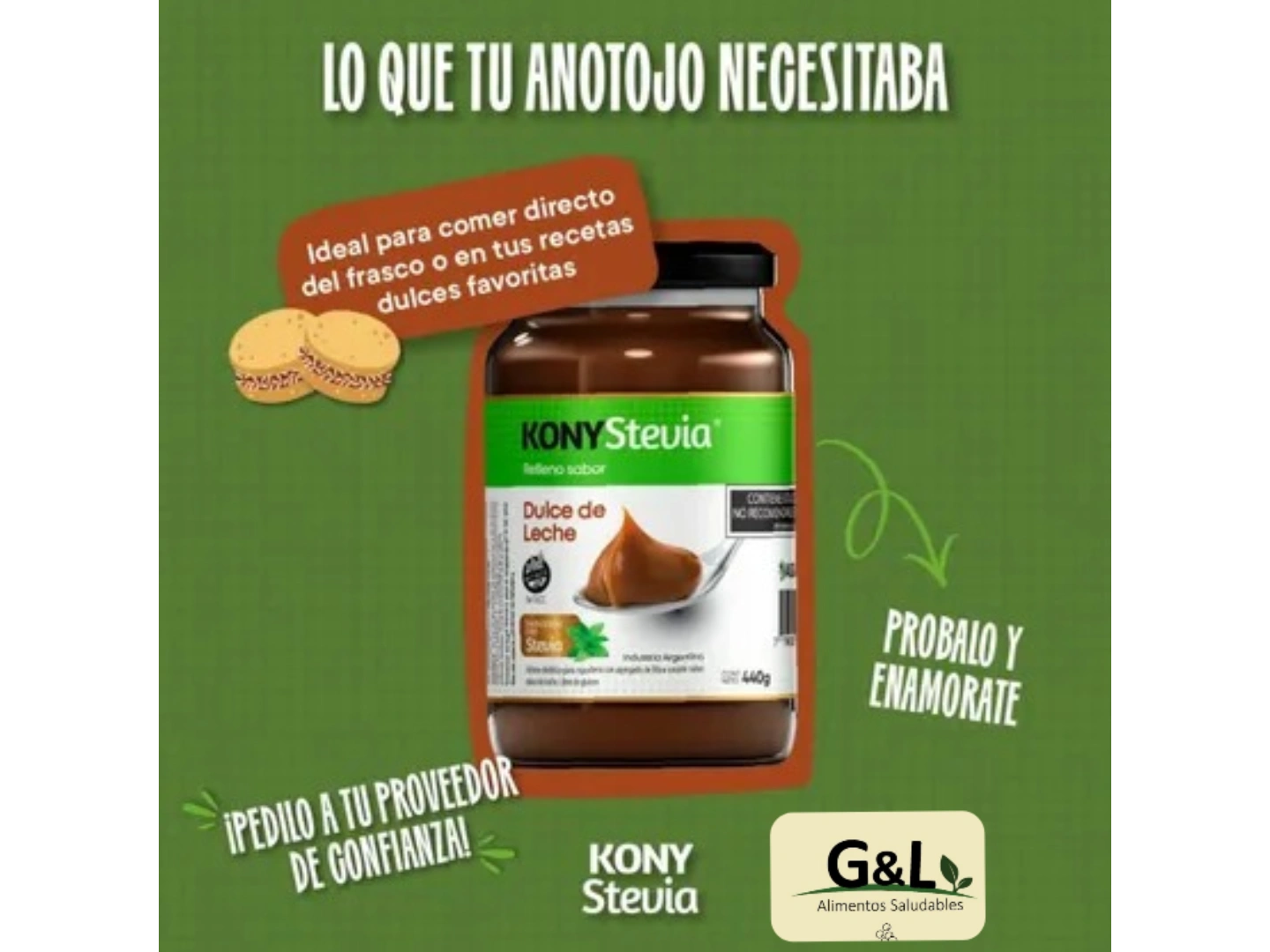 Dulce de leche Kony co  stevia x 440 grs