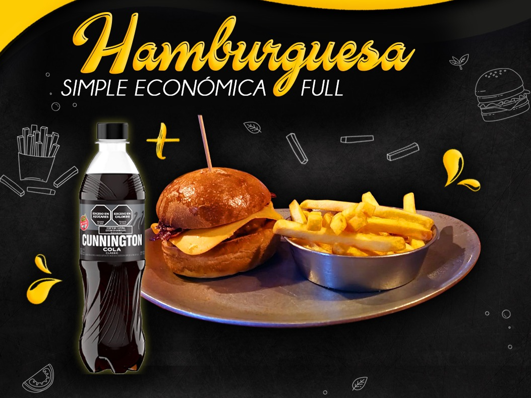 Hamburguesa simple económica full