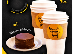2 café + 1 alfajor grande para compartir