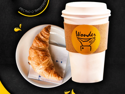 Cafe doble + medialuna