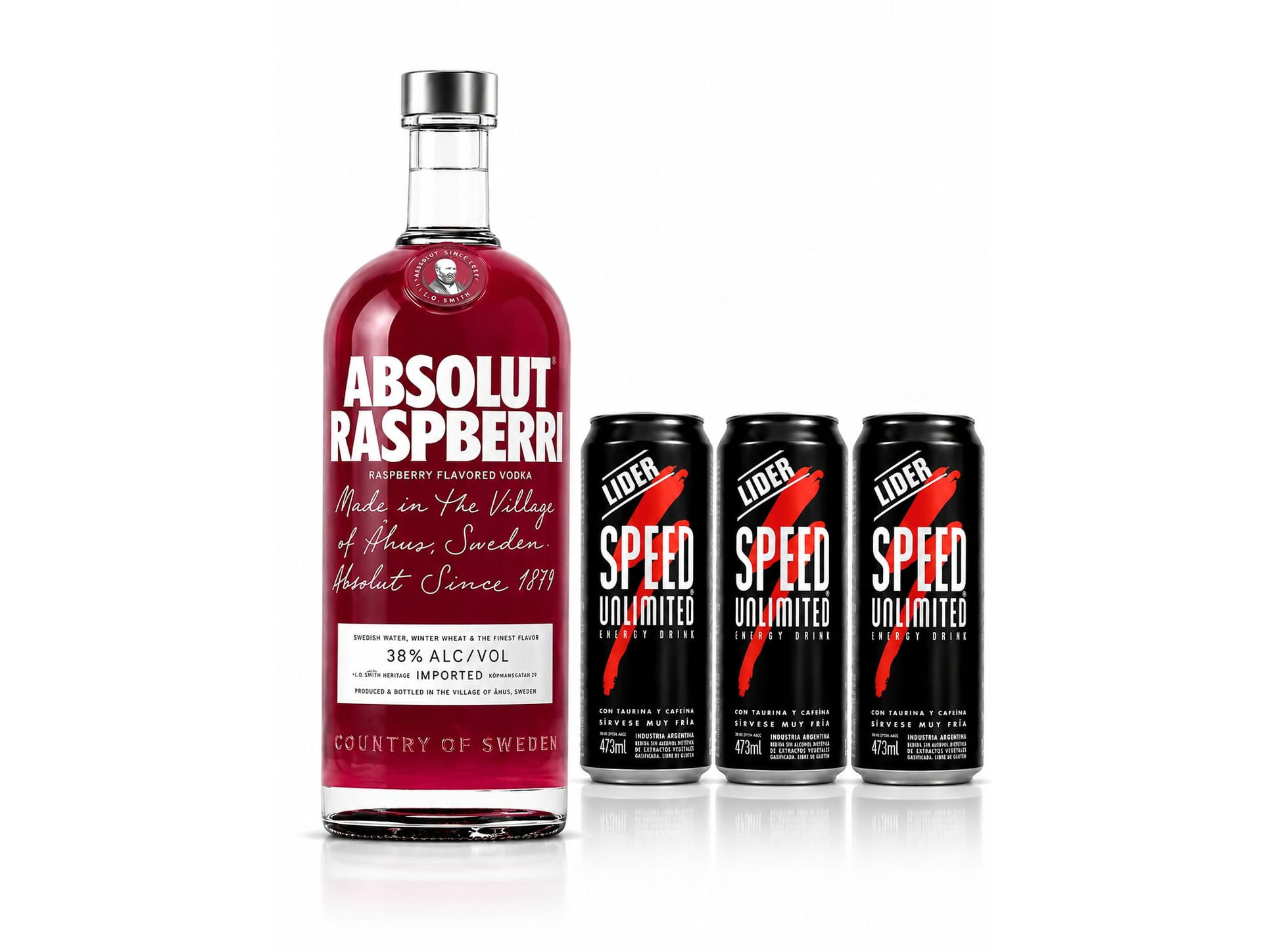 Absolut Rasberri + 3 Speed XL