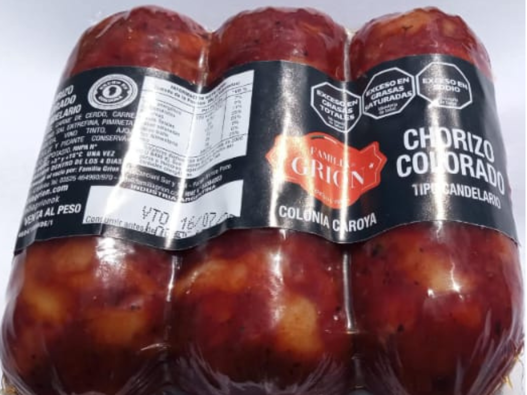 CHORIZO COLORADO TIPO CANDELARIO (peso aprox . 400 GR)
