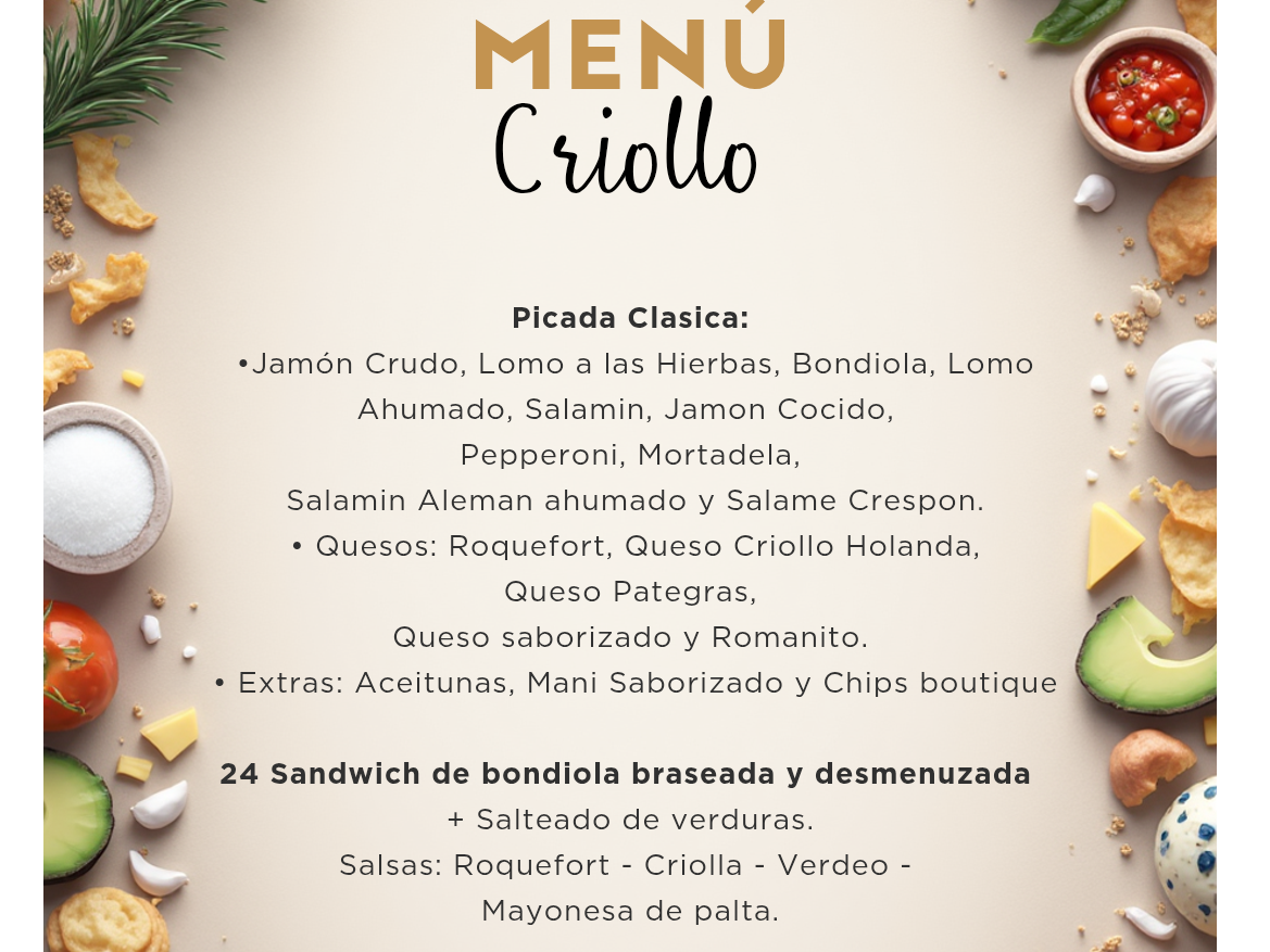 Menú para 12 personas