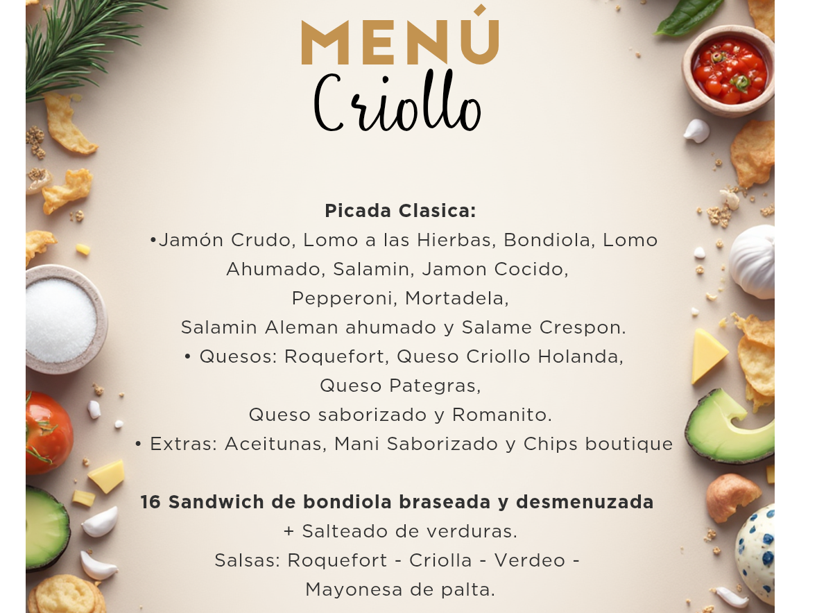 Menú para 8 personas