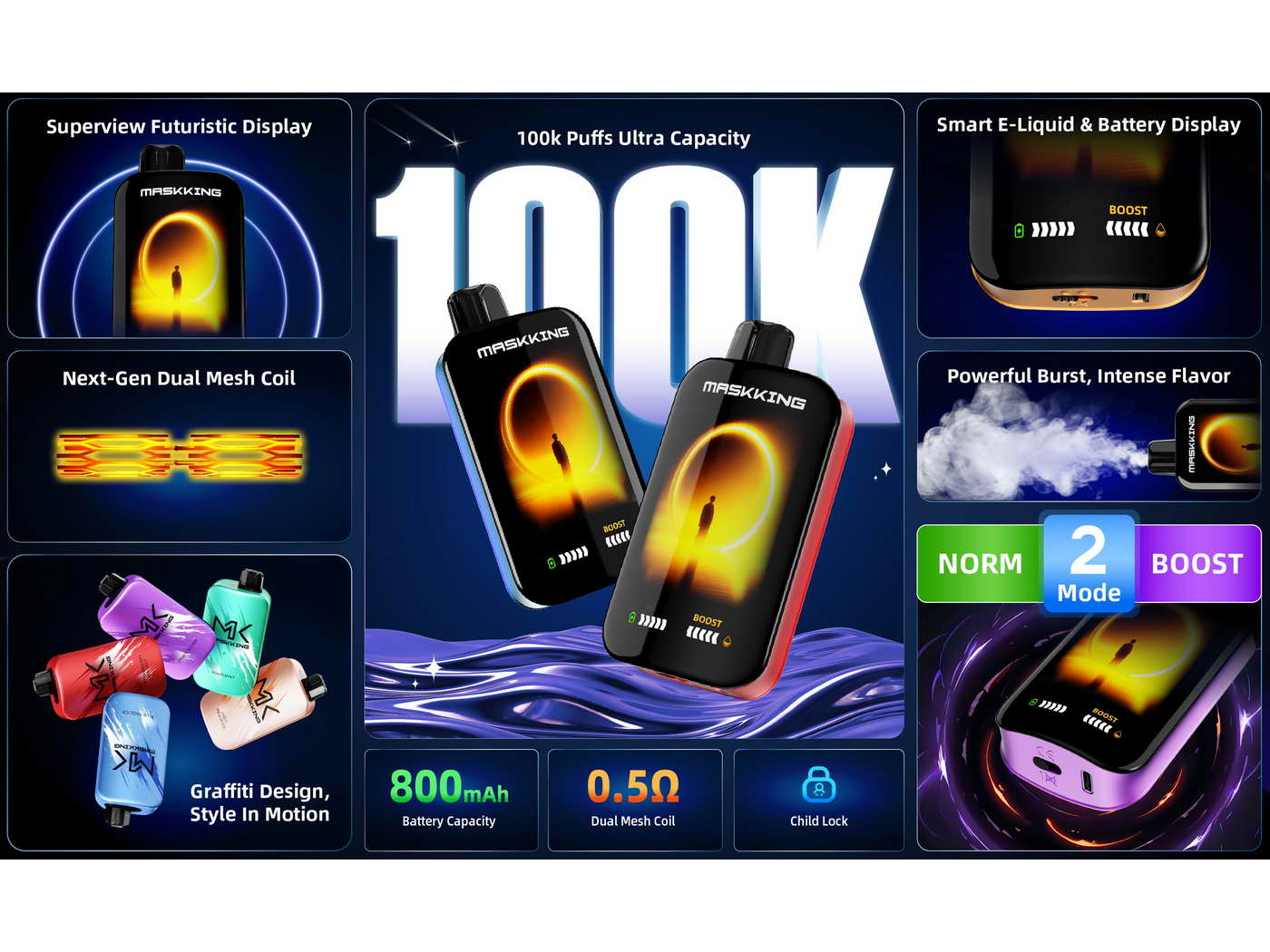 MASKKING EXTRE 100K MAX PUFFS 5% ( 50 mg )