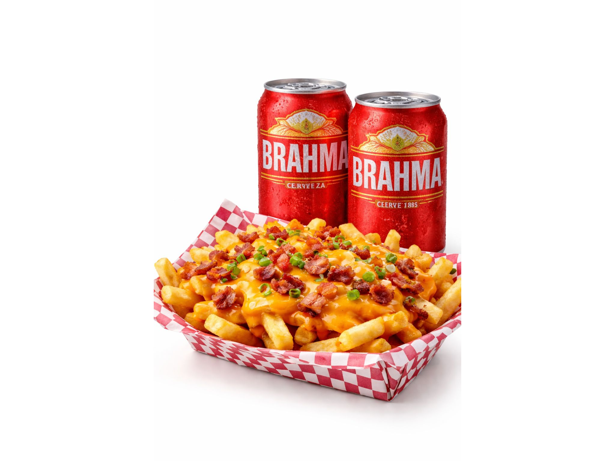 PAPAS CON CHEDDAR Y BACON + 2 BRAHMA