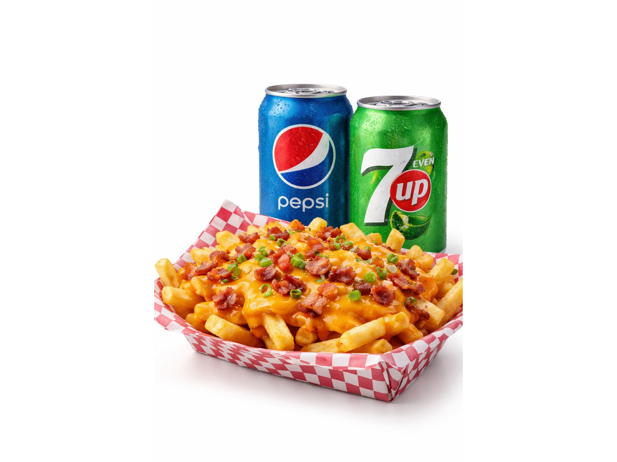 PAPAS CON CHEDDAR Y BACON + 2 GASEOSAS