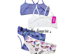 Conjunto teens sport de algodón y lycra tiras regulables liso. Kiero
