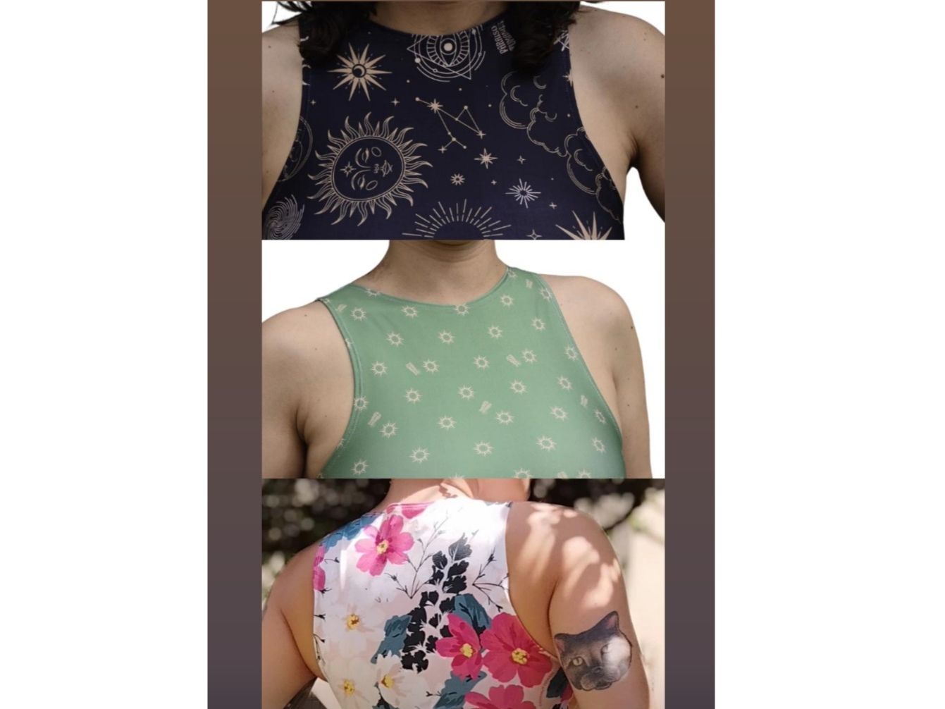 Top Cerrado Estampado Línea Paraíso.