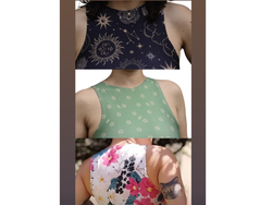 Top Cerrado Estampado Línea Paraíso.