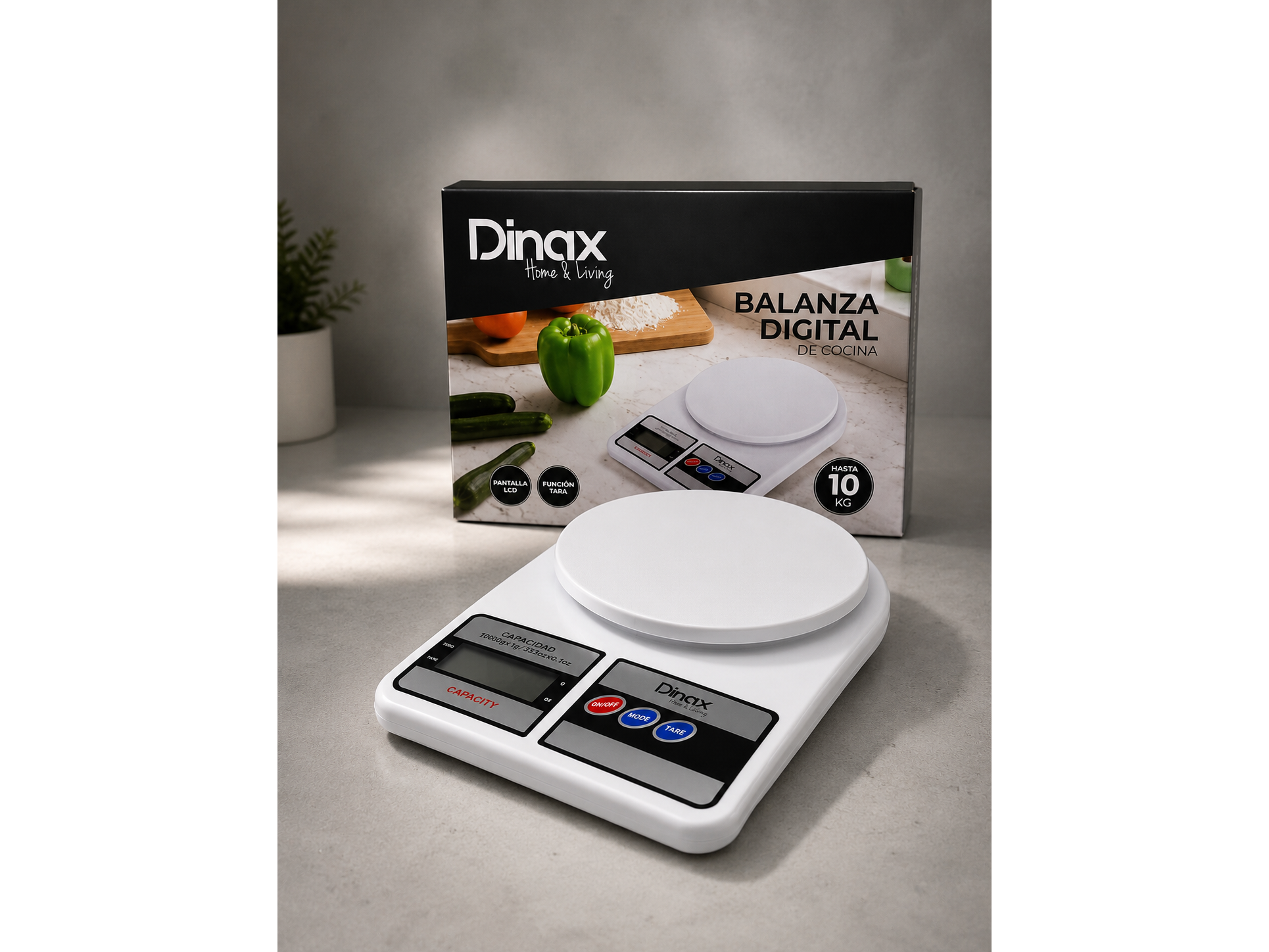 BALANZA COCINA HASTA 10KG "DINAX". - COD.: 655