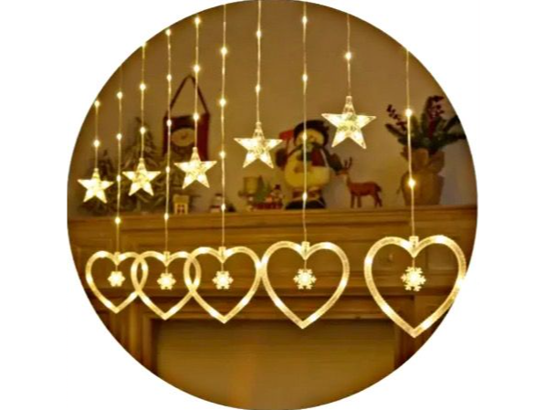 CORTINA CORAZONES Y ESTRELLAS "CALIDA" LN-129 - COD.:2206