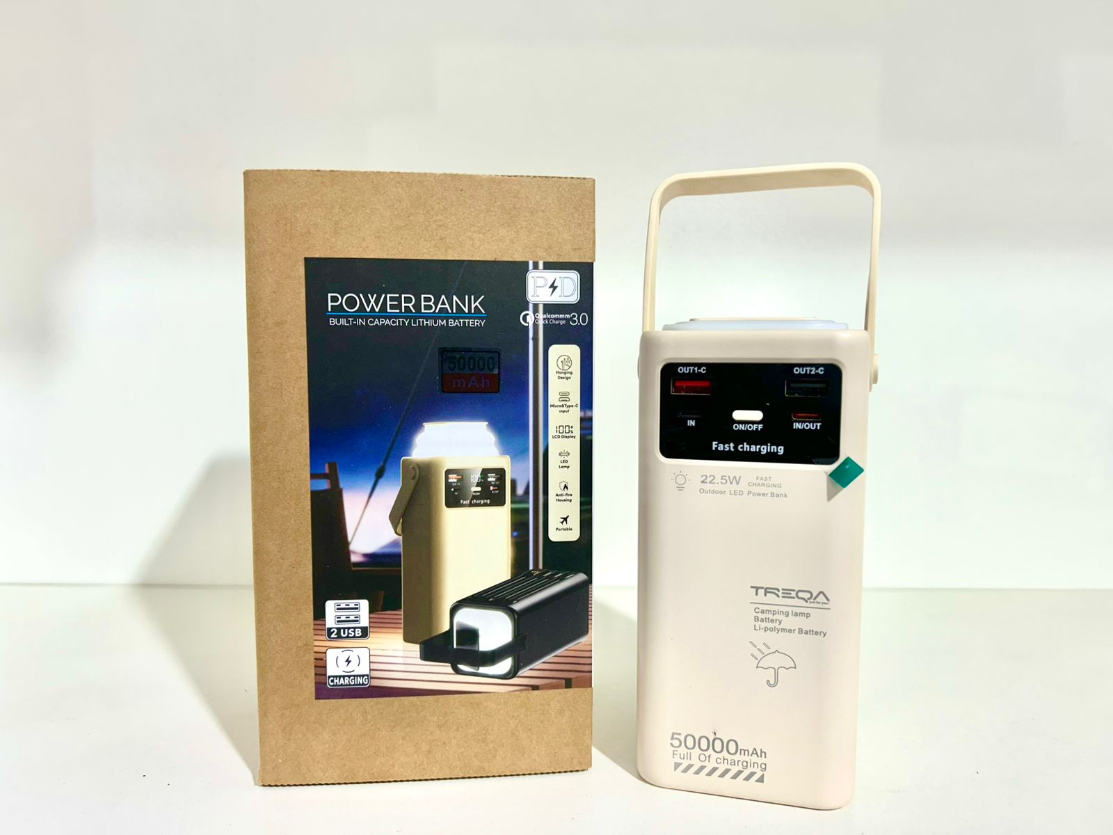 SUPER POWER BANK DE 50000MAH CON LINTERNA PARA CAMPING - COD.: 2696