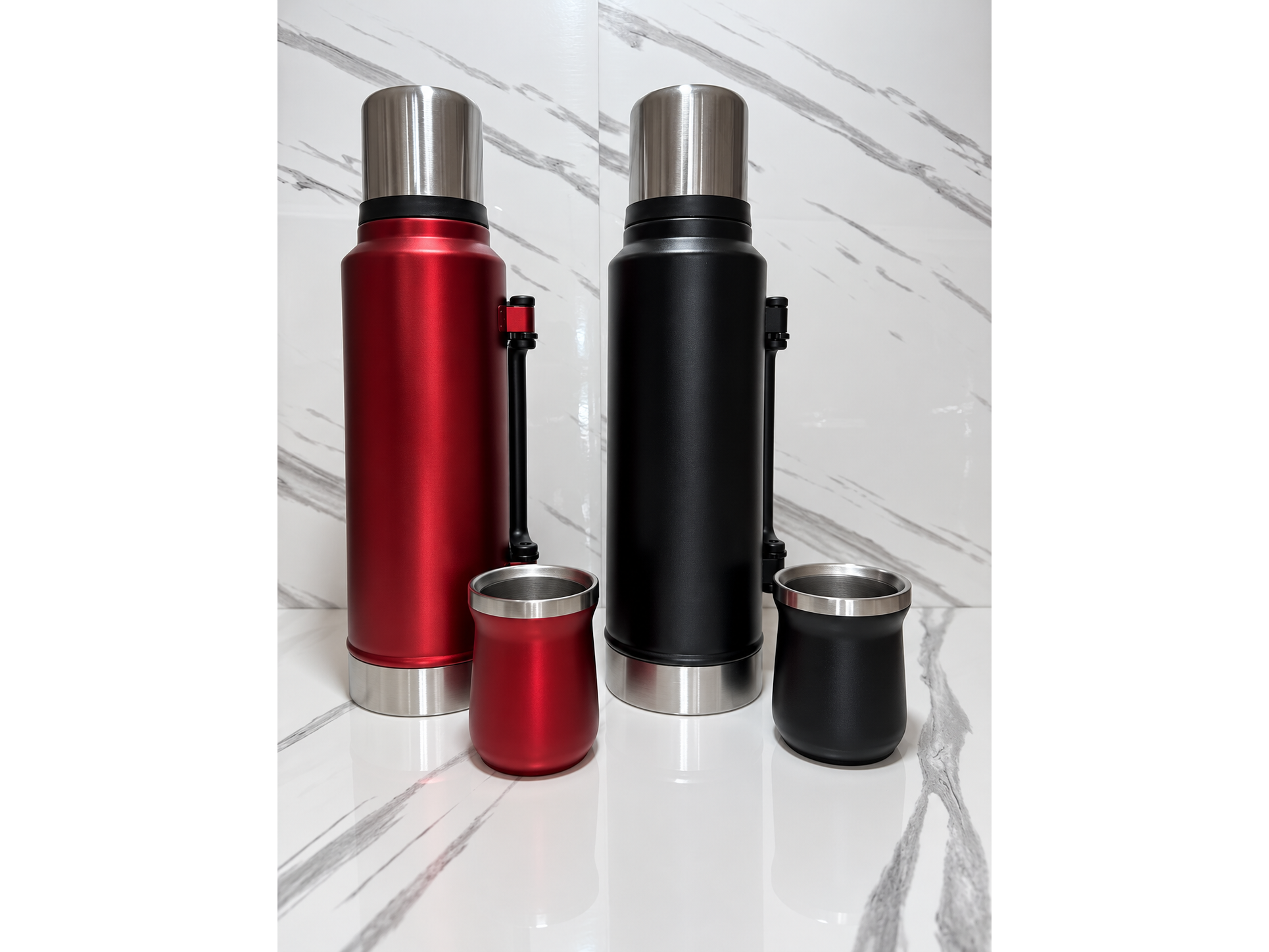 COMBO TERMO DE 1,2 Y MATE DE 180ML  "METALIZADO " MG-9706 COD-39