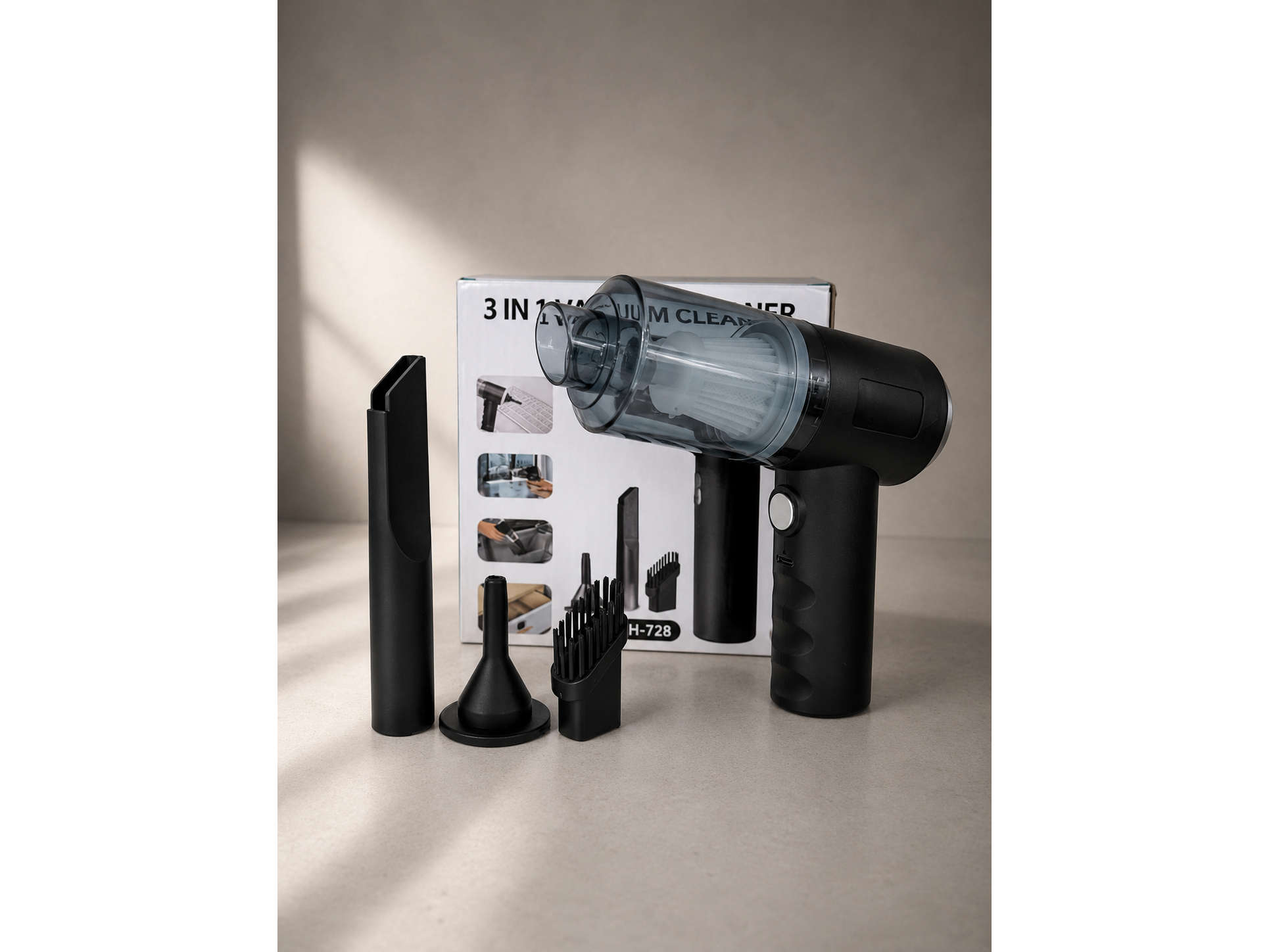 ASPIRADORA PORTATIL  3 IN 1 VACUUM CLEANER CAJA VERDE Y BLANCA - COD.: 659
