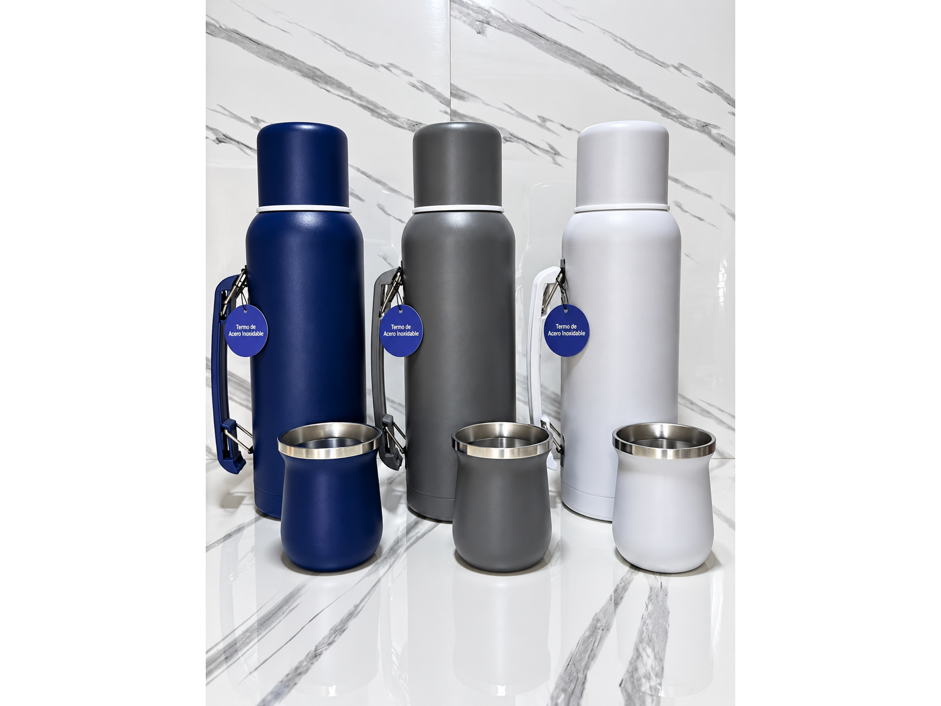 COMBO TERMO DE LITRO, MATE "OVAL PASTEL MG 1010-3- COD.: 1596