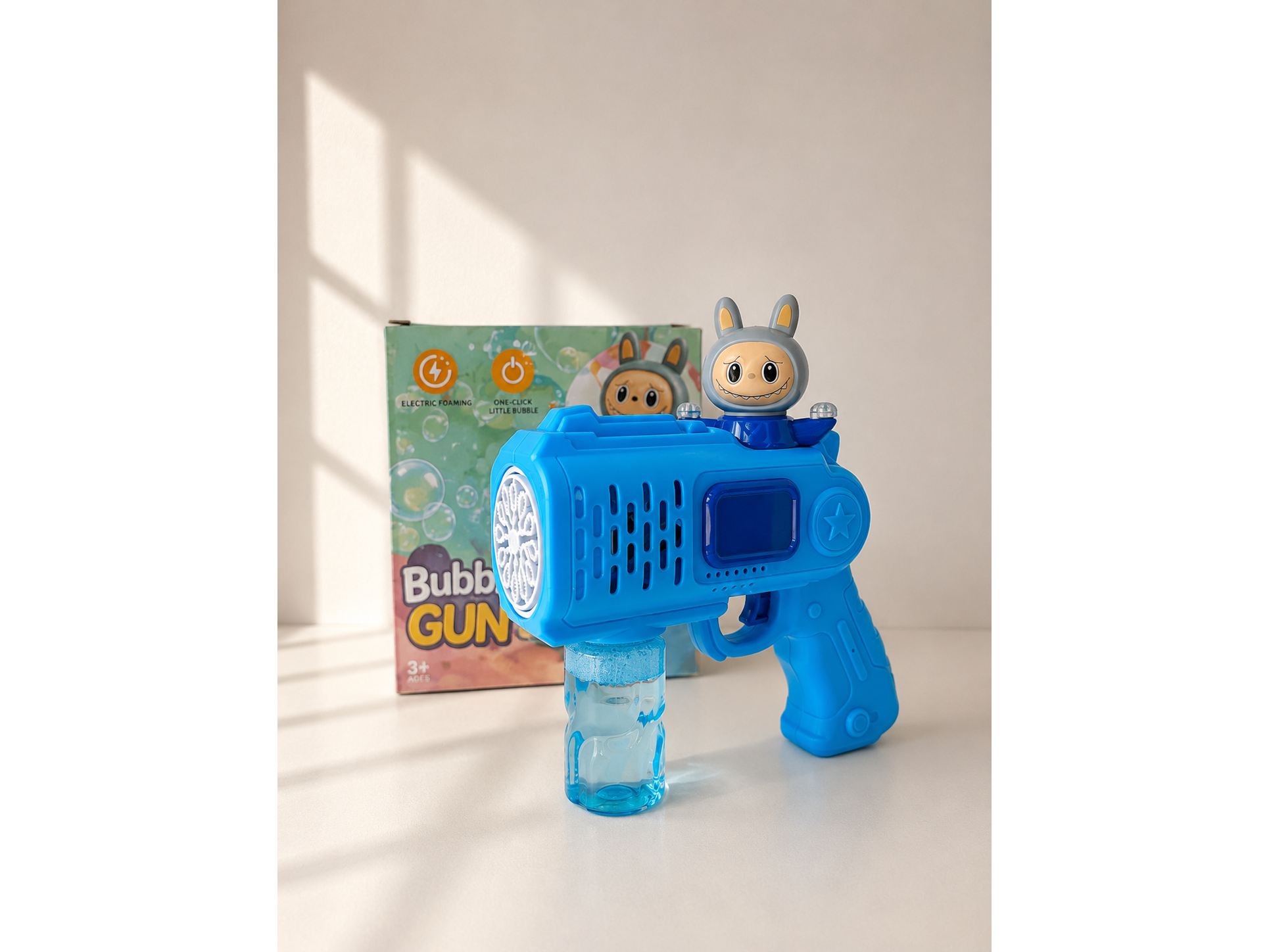 BURBUJERO "FUN BUBBLE GUN" LABUBU C/LUZ Y MUSICA "M9" COD-2868