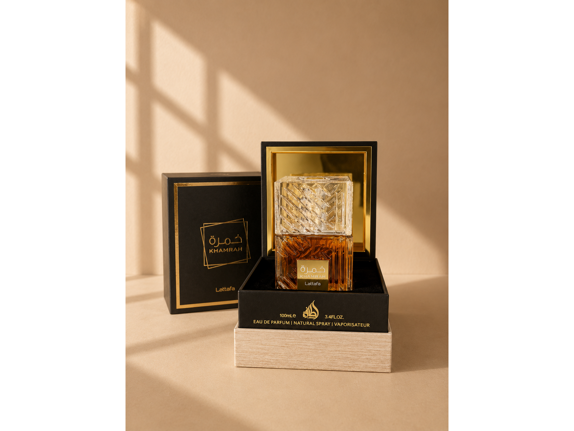 PERFUME "KHAMRAH" LATTAFA CAJA NEGRA CON ESPEJO - COD.: 1425