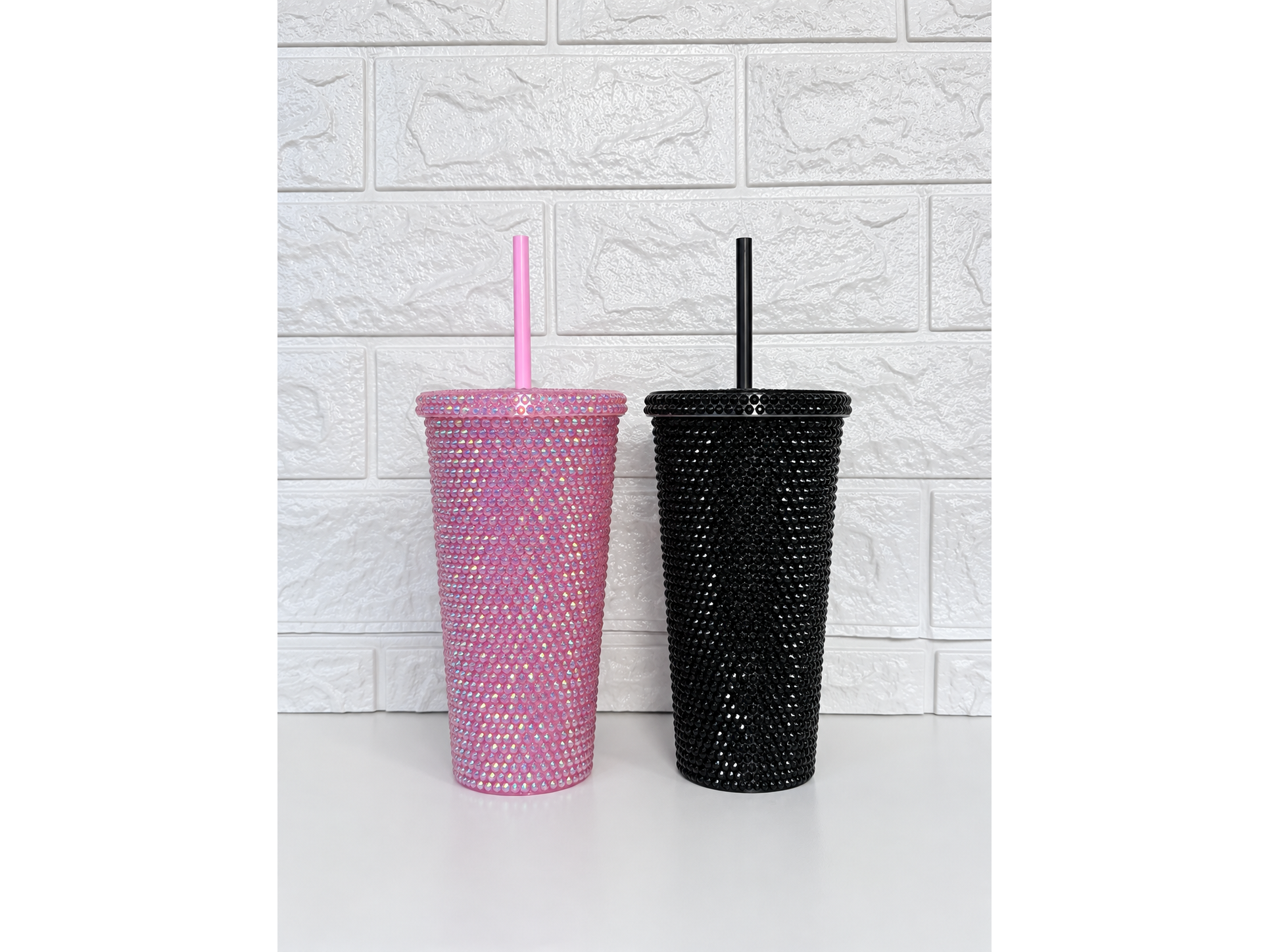 VASO GLAM CON BRILLO Y BOMBILLA A JUEGO EN CAJITA COD-2700
