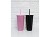 VASO GLAM CON BRILLO Y BOMBILLA A JUEGO EN CAJITA COD-2700