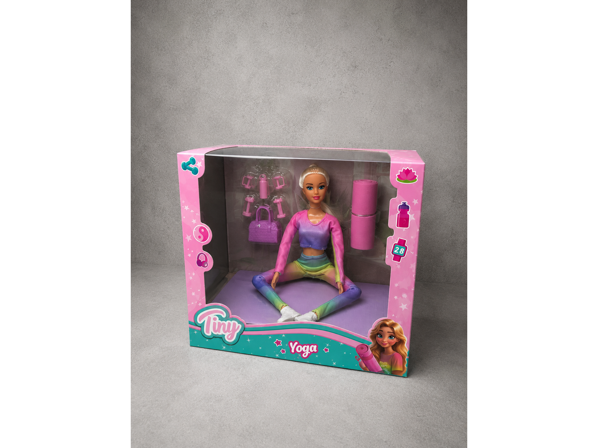 MUÑECA "TINY" PROFESORA DE YOGA CON ACCESORIOS COD-2965