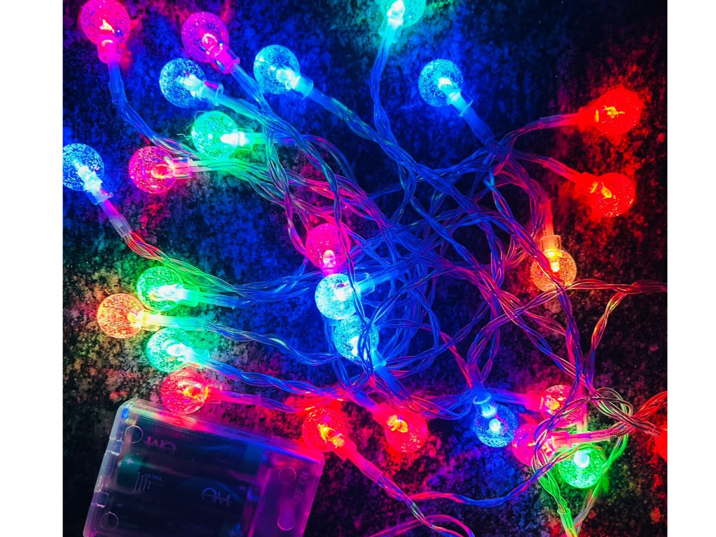 GUIRNALDA DE BOLITAS LED A PILA MULTICOLOR "LN-038" - COD.: 2331