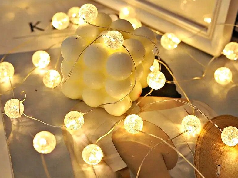 TIRA DE LUCES NAVIDEÑA "ESFERAS OPACAS" LUZ CALIDA 3mts. "chrismas"  - COD.: 2198