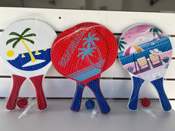 PELOTA PALETA PLAYA CON DIBUJOS y EN RED - COD.: 1344