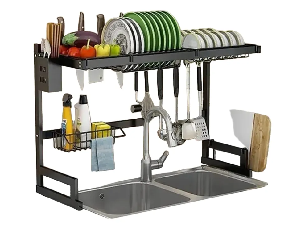 SECADOR DE PLATOS DE COCINA PREMIUM NEGRO F1002 -COD.: 2685