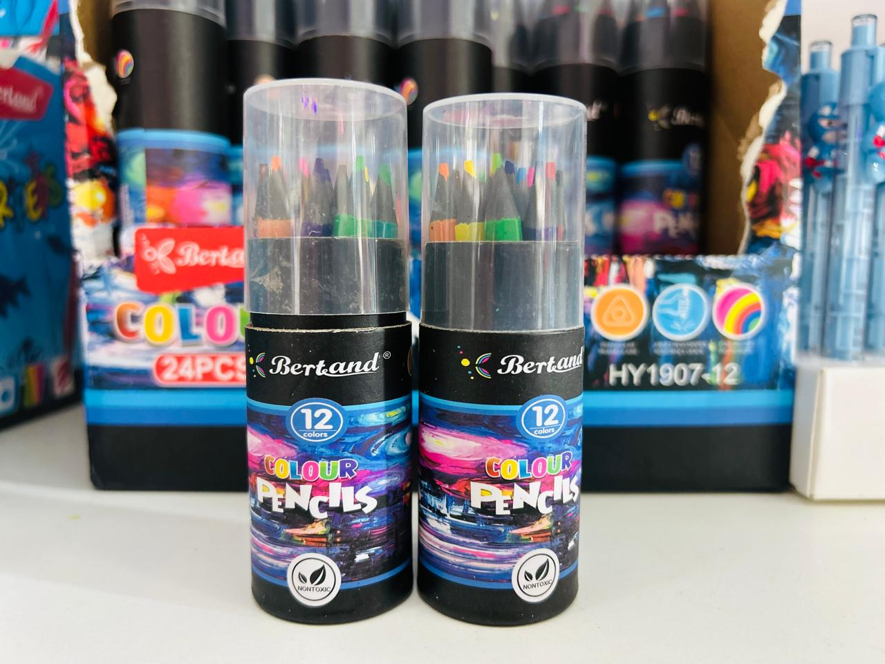 LAPICES DE COLORES x 12 EN TUBO CORTO BERTAND- COD.: 1346