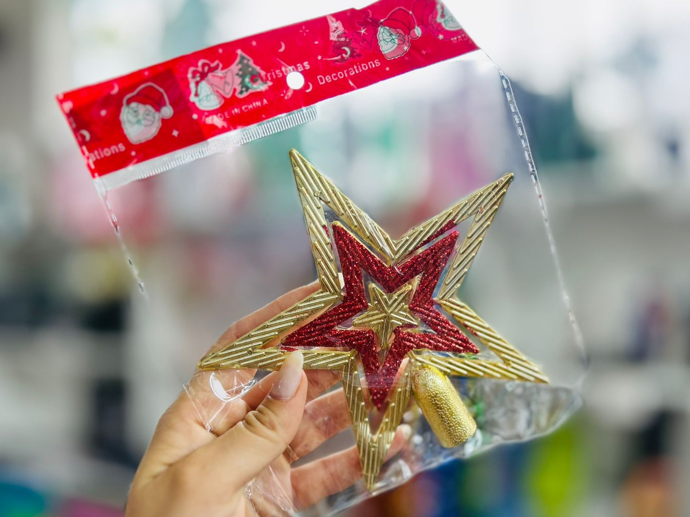 ESTRELLA DORADA CON ROJO - PUNTA DE ARBOLITO "CM07024"  - COD.:2322