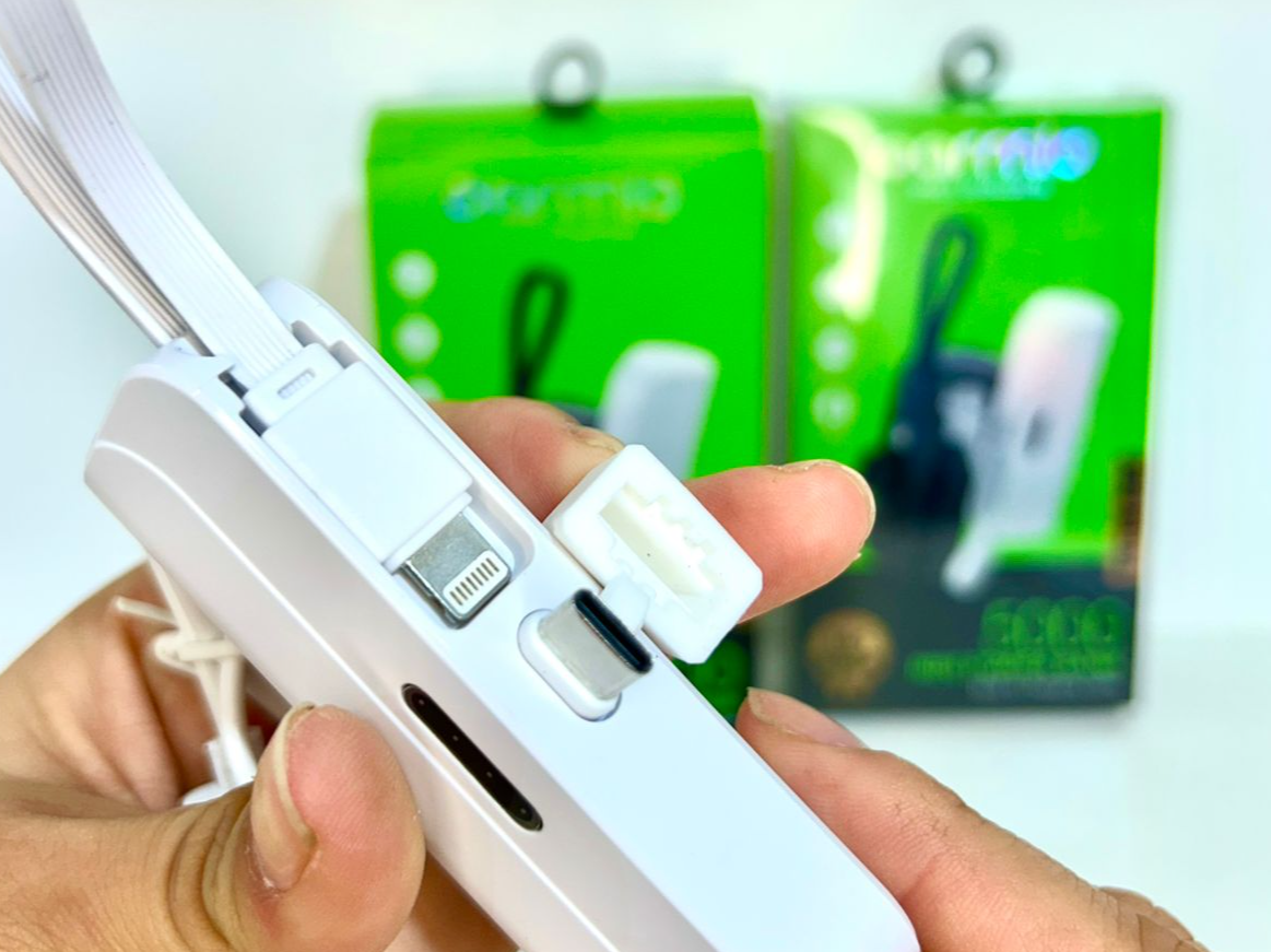 MINI POWER BANK "OARMIO" DOS ENTRADAS TIPO C Y LIGHTNING - COD.: 2694