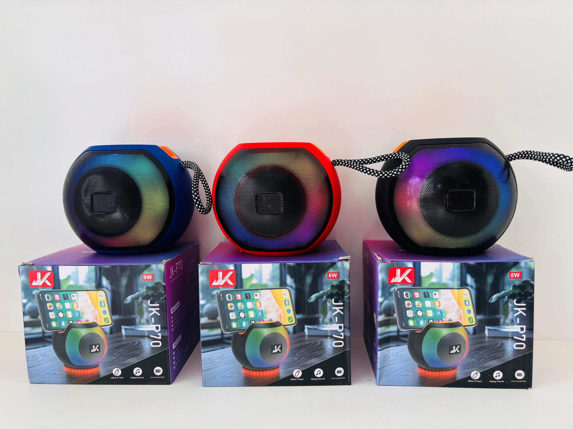 PARLANTE REDONDO CON SOPORTE "FLASHLIGHT SPEAKERS" JK-P70  - COD.: 2165