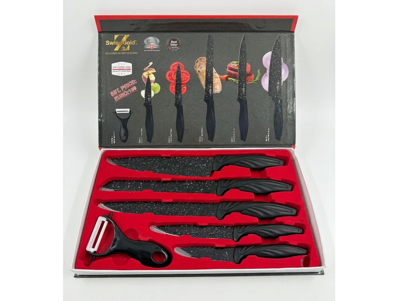 SET DE CUCHILLOS 6PCS MANGO MADERA EN CAJA - COD.: 2018