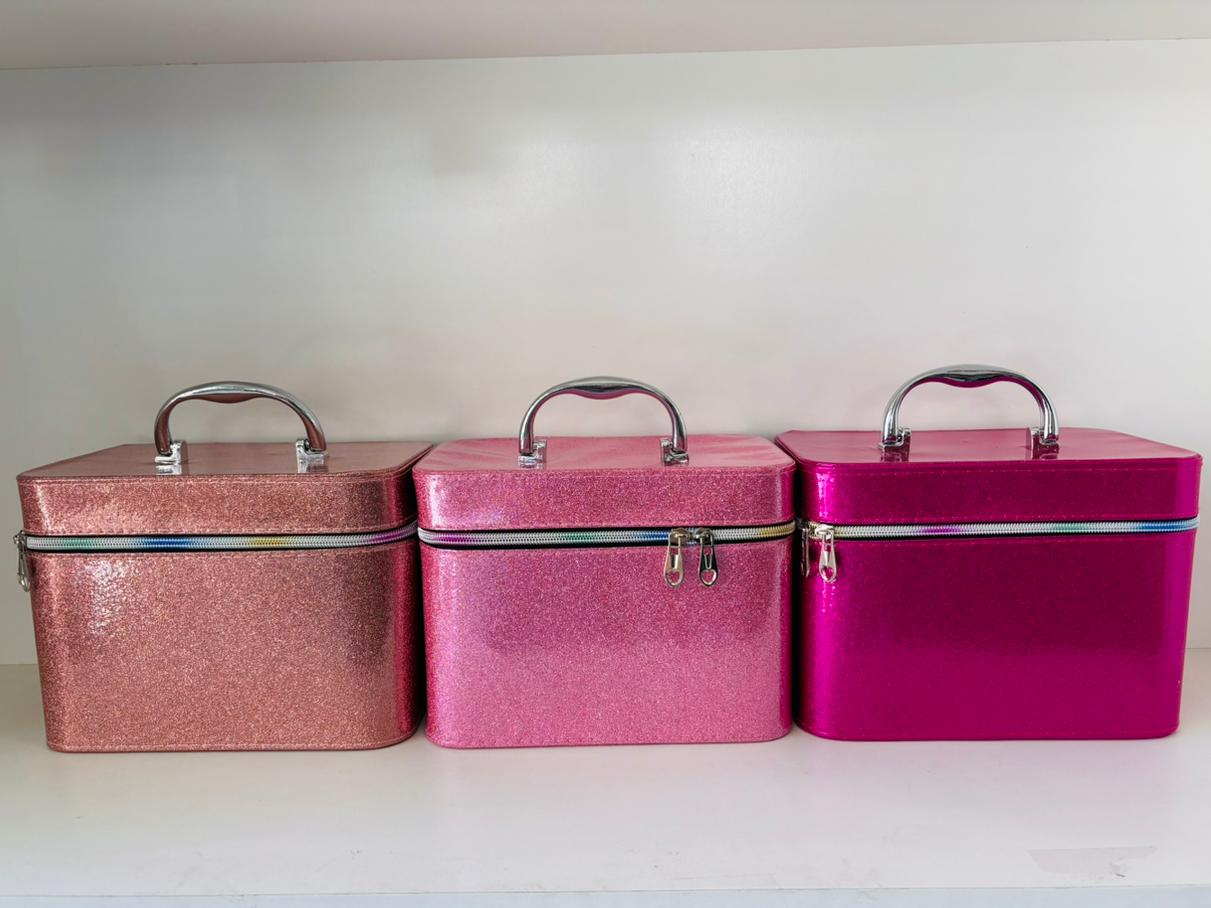 SET DE 3 NECESERES PARA COSMETICOS CON GLITTER - COD.: 2172