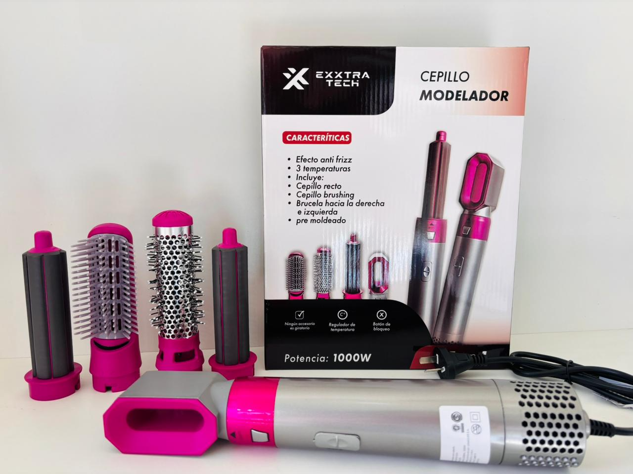 SET CEPILLO Y SECADOR "EXTRA TECH" MOLDEADOR DE 5 EN 1 - 1000w. SD-003 - COD.: 1839